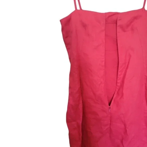 French Connection Pink Embroidered & Beaded Linen[Looking] Midi Dress - 2 - Picture 7 of 13